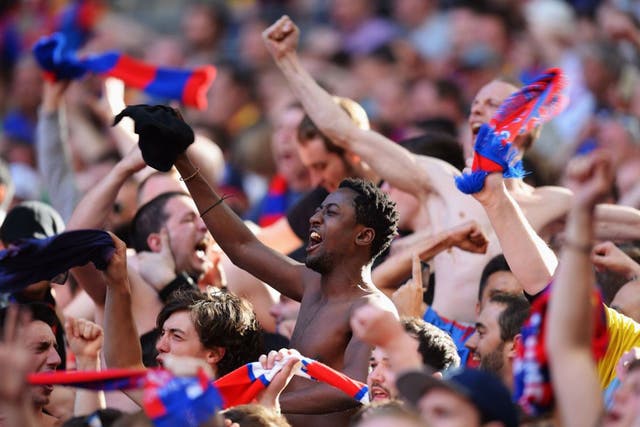 Crystal Palace support their side at the Championship play-off final