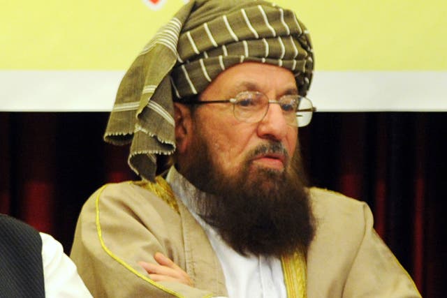 Nawaz Sharif hopes the 'Godfather of the Taliban' Sami ul Haq, pictured, can help in negotiations with Islamists