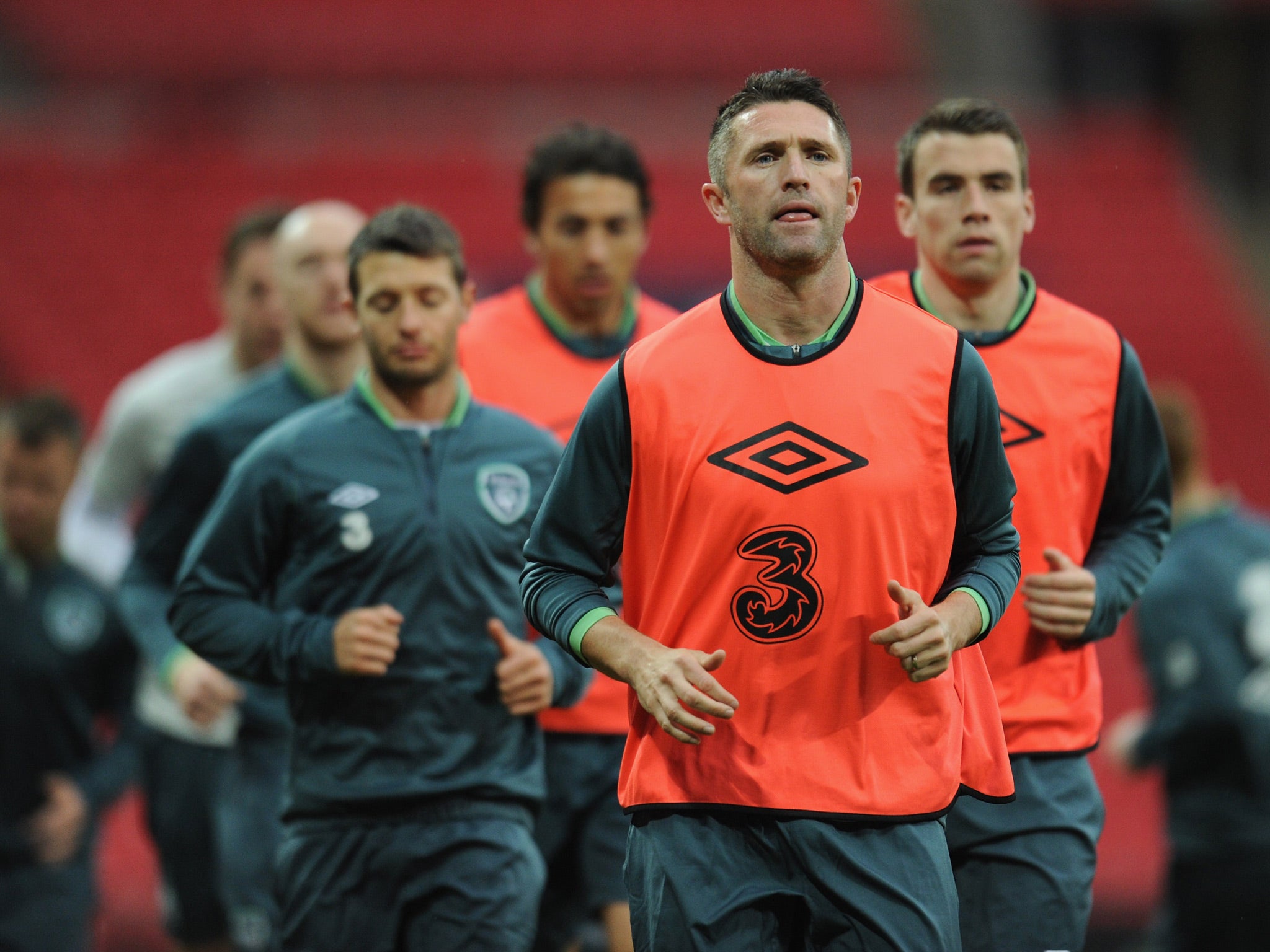 Robbie Keane pictures training at Wembley