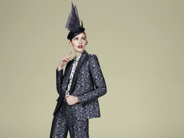 Dress to impress: Model wears jacket £1,250, trousers £595, blouse £595, all by Mulberry, mulberry.com