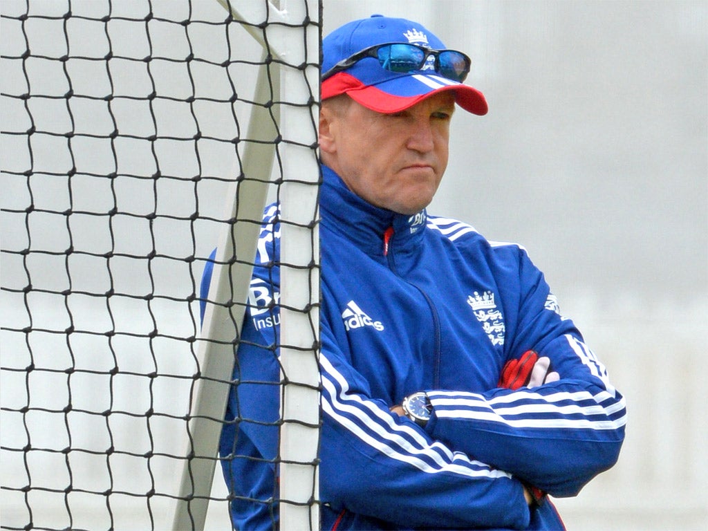 Andy Flower, pictured, will now hand over the England team to Ashley Giles until the Ashes