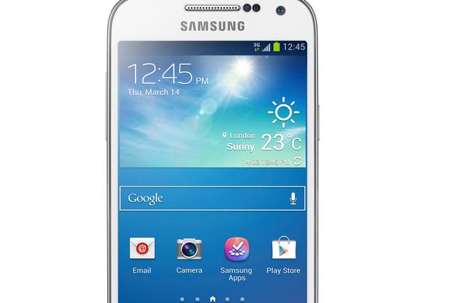The new Samsung Galaxy S4 Mini in white 