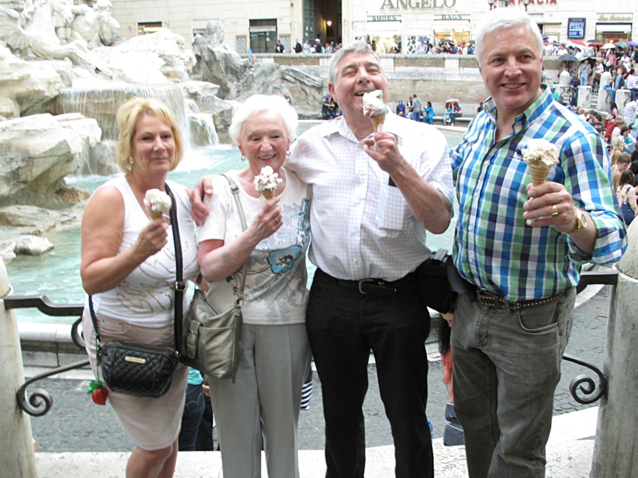 Just four cornets: the Bannisters enjoy an ice cream