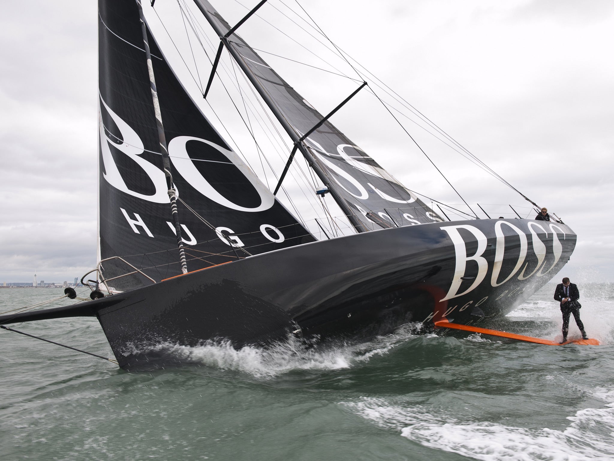 Alex Thomson will be in full racing mode on his 60-foot Hugo Boss in Saturday’s J.P. Morgan Round the Island Race