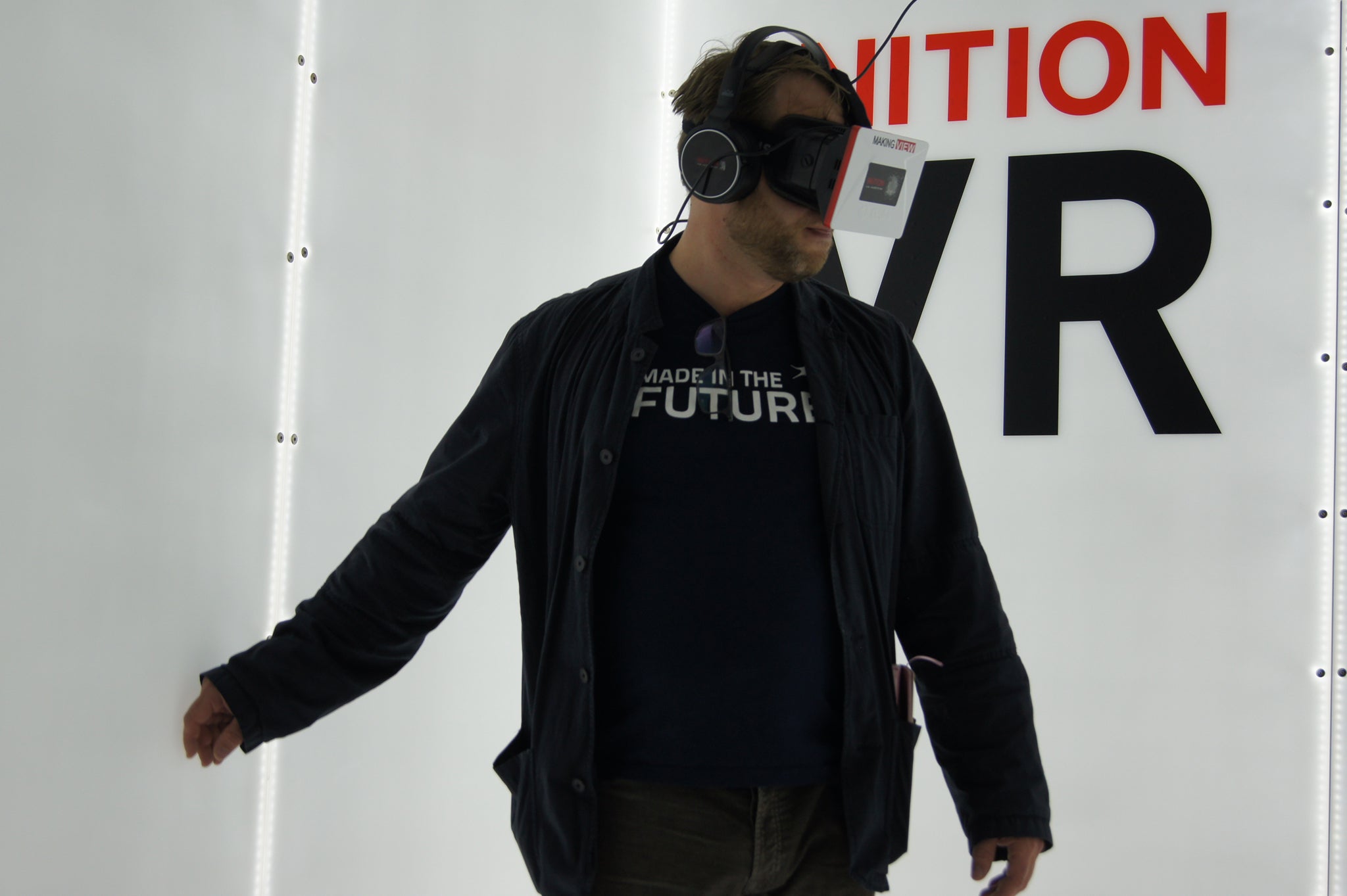 Andrew Walker tests out the Oculus Rift