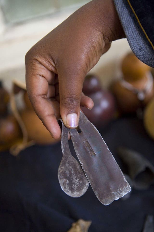 Blunt and rusted tools used for genital mutilation