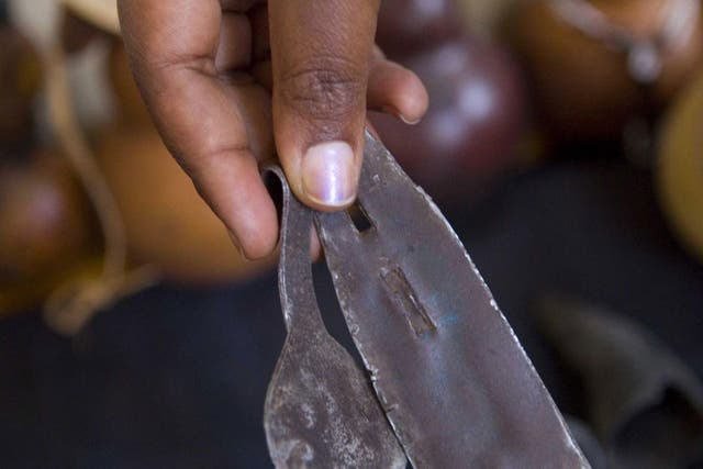 Blunt and rusted tools used for genital mutilation
