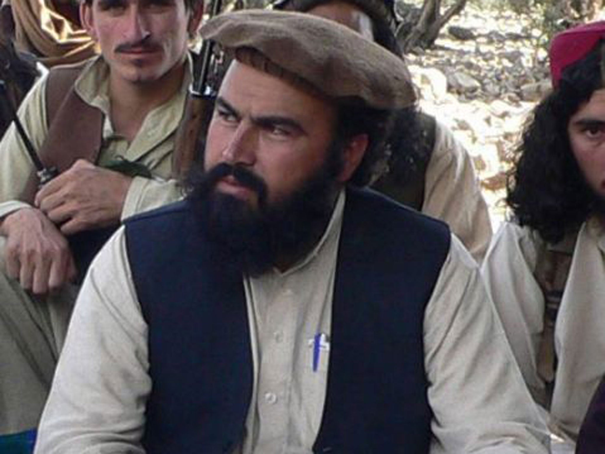 Rehman speaking with journalists in South Waziristan in 2009