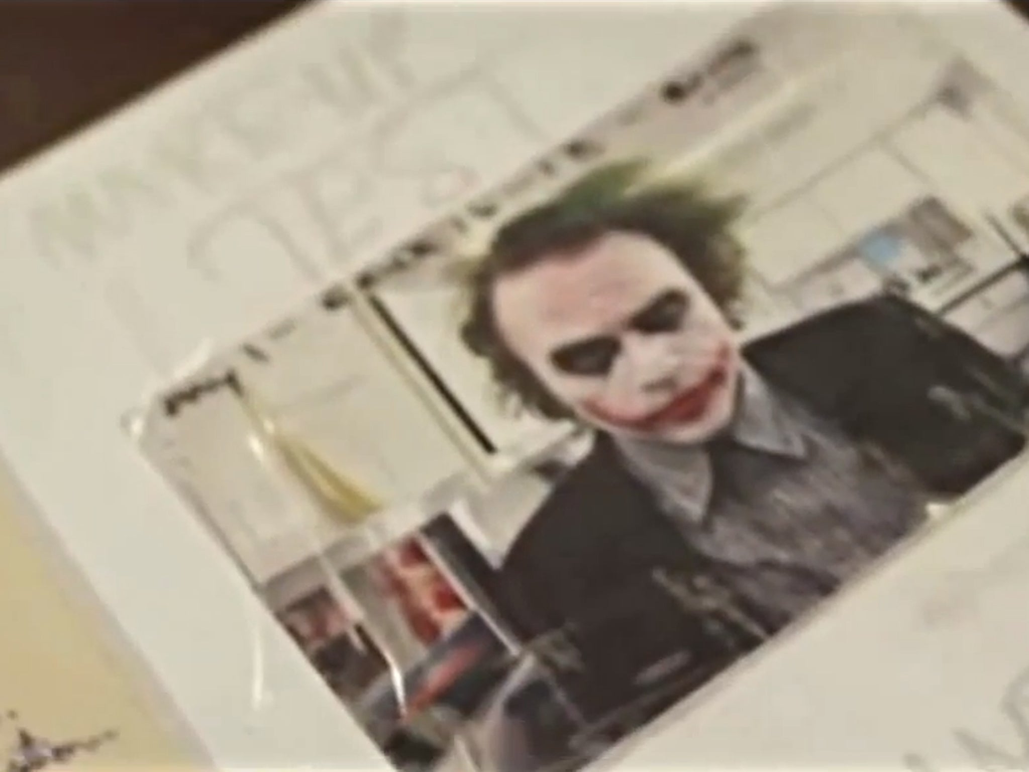 A still from 'Too Young to Die' showing Heath Ledger in Joker make-up