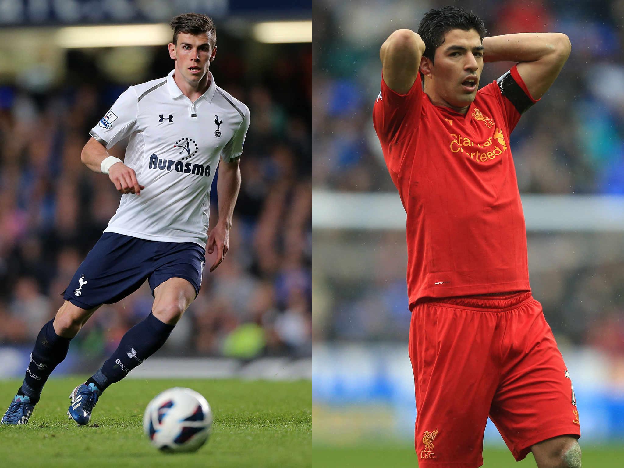 Madrid targets: Gareth Bale (l) and Luis Suarez