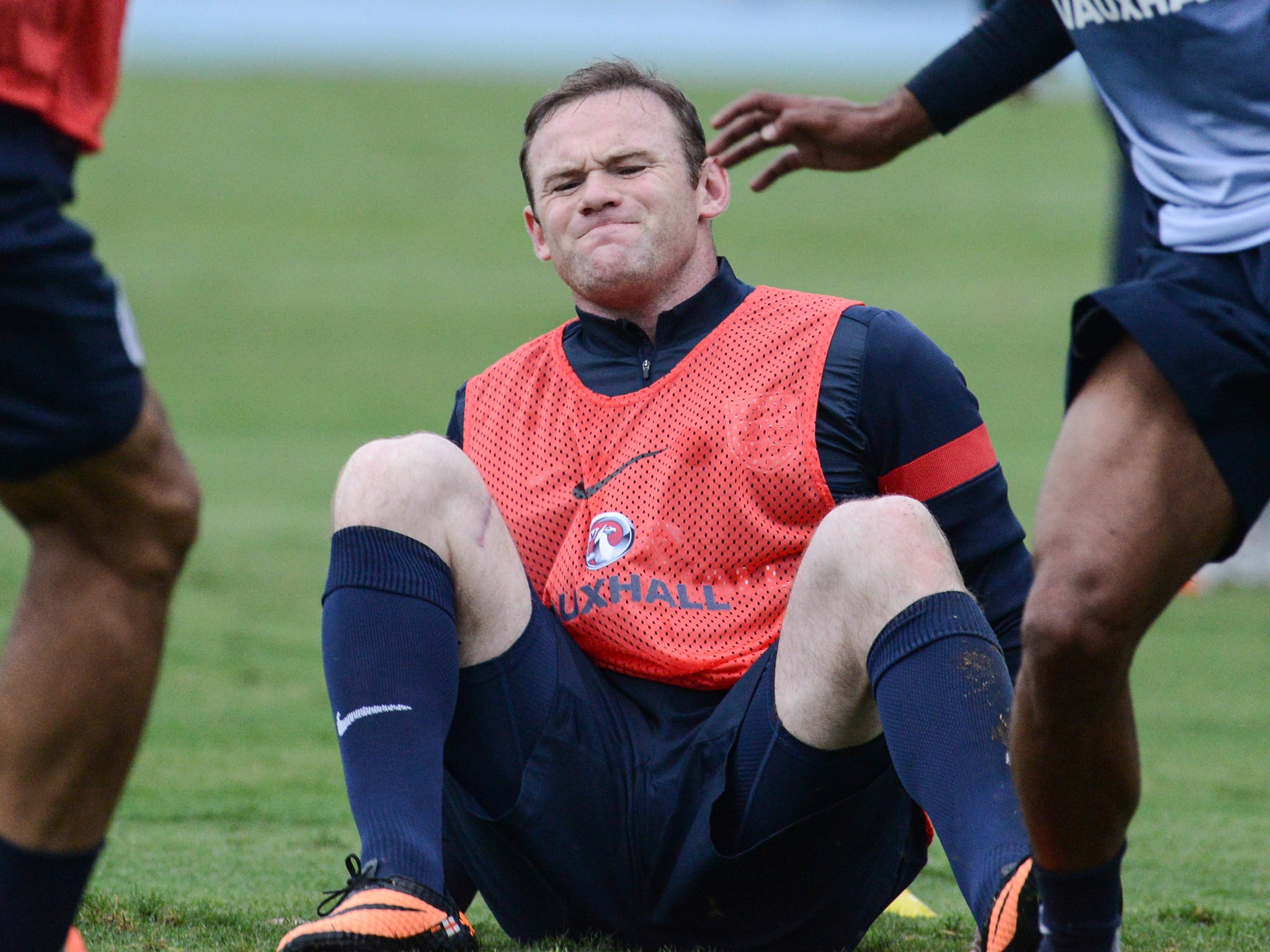 Wayne Rooney pictured training with England