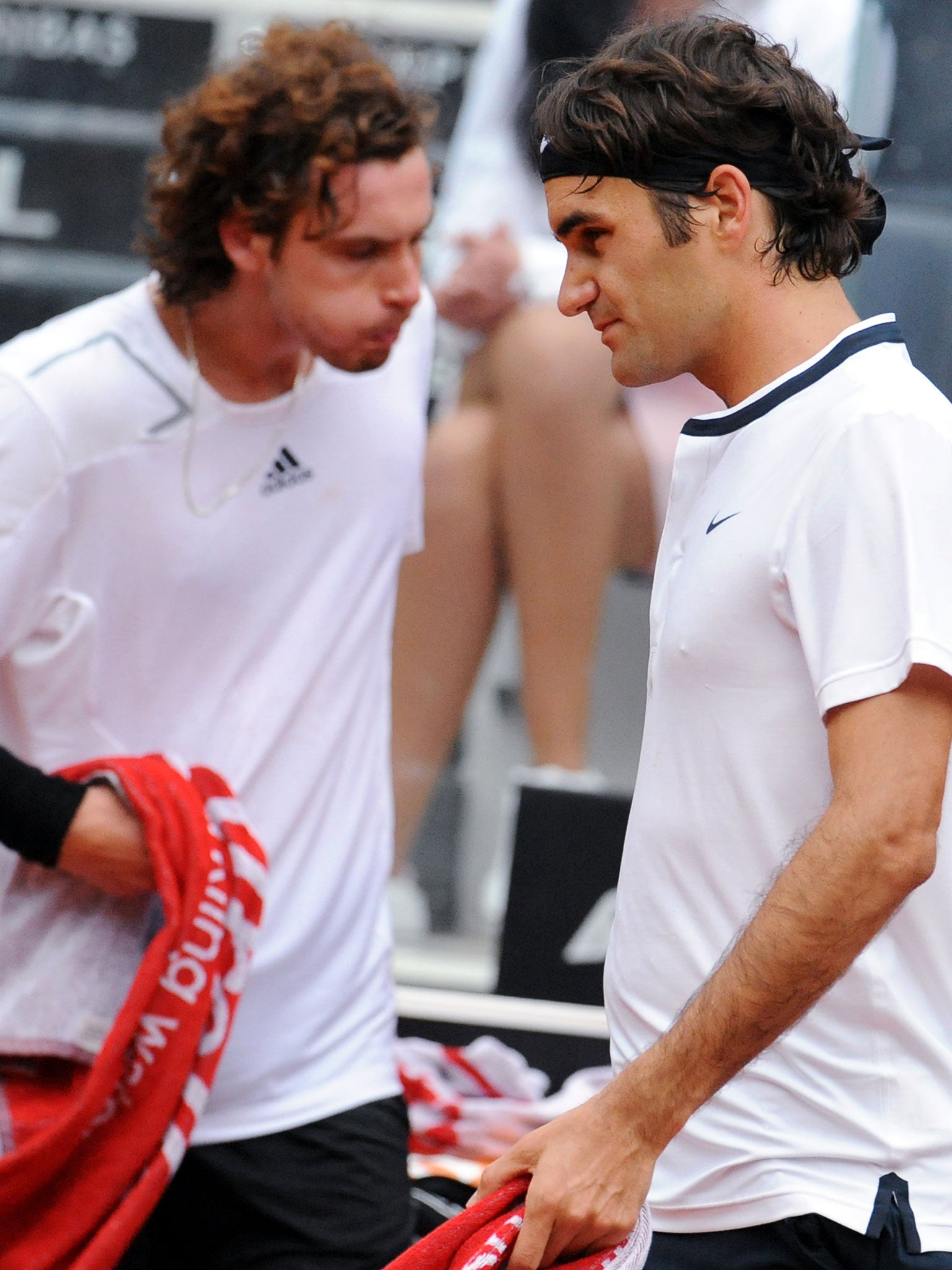 Gulbis (left) with Federer, who the Latvian calls the 'perfect Swiss gentleman'