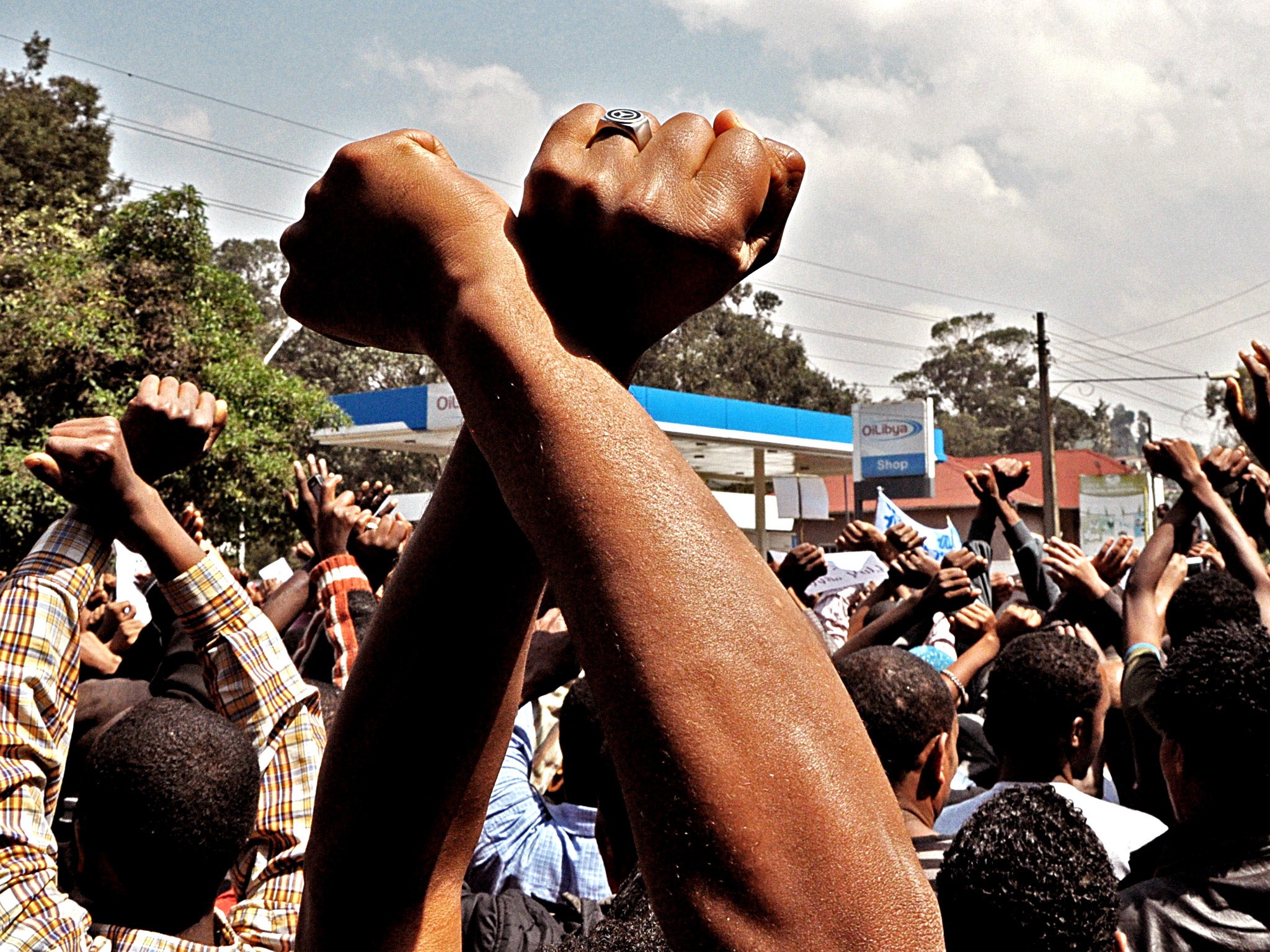 An opposition march in Addis Ababa on Sunday called for the release of political prisoners