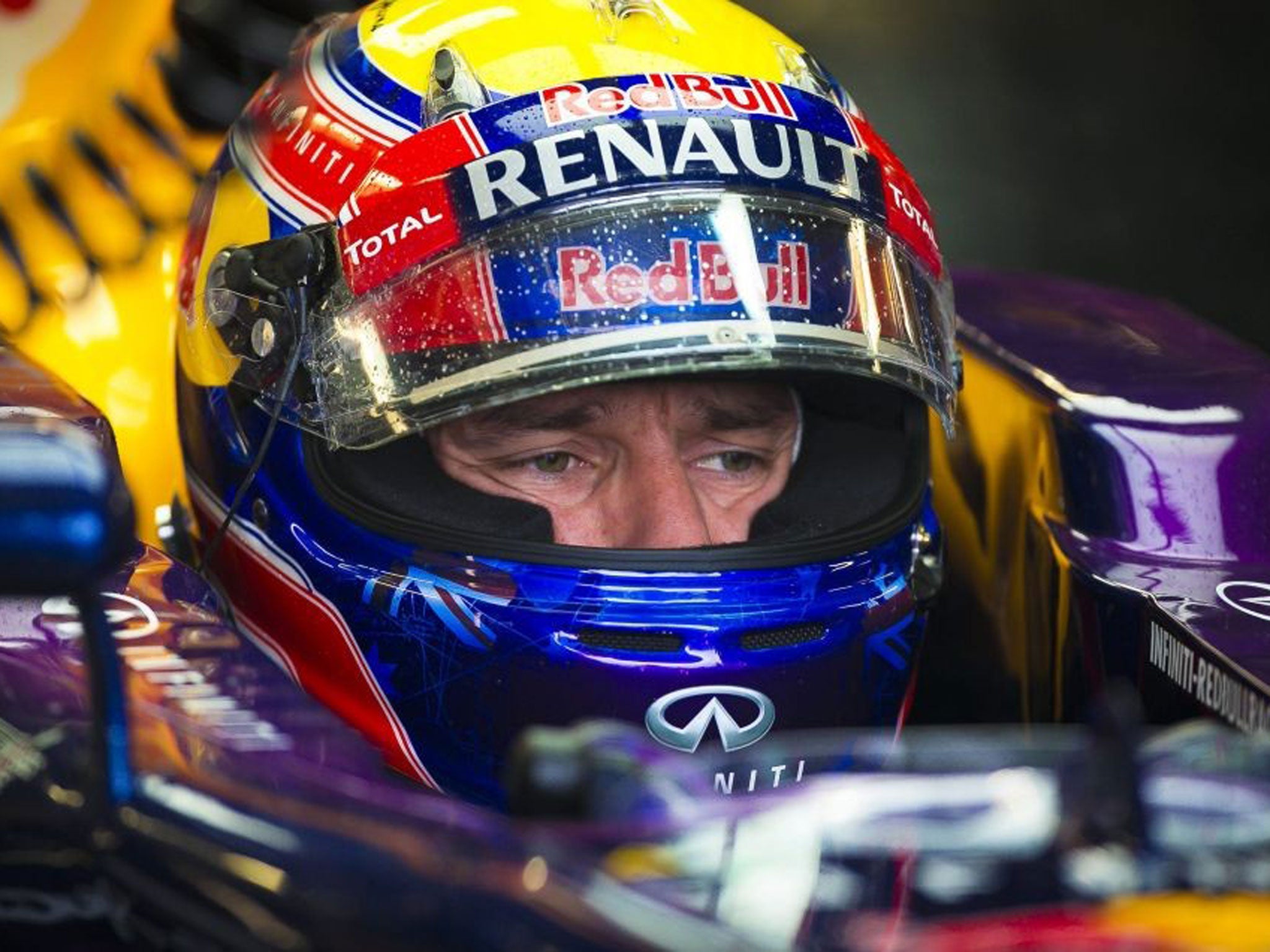 Australian Formula One driver Mark Webber of Red Bull Racing is seen during the first practice session at Gilles Villeneuve circuit in Montreal, Canada