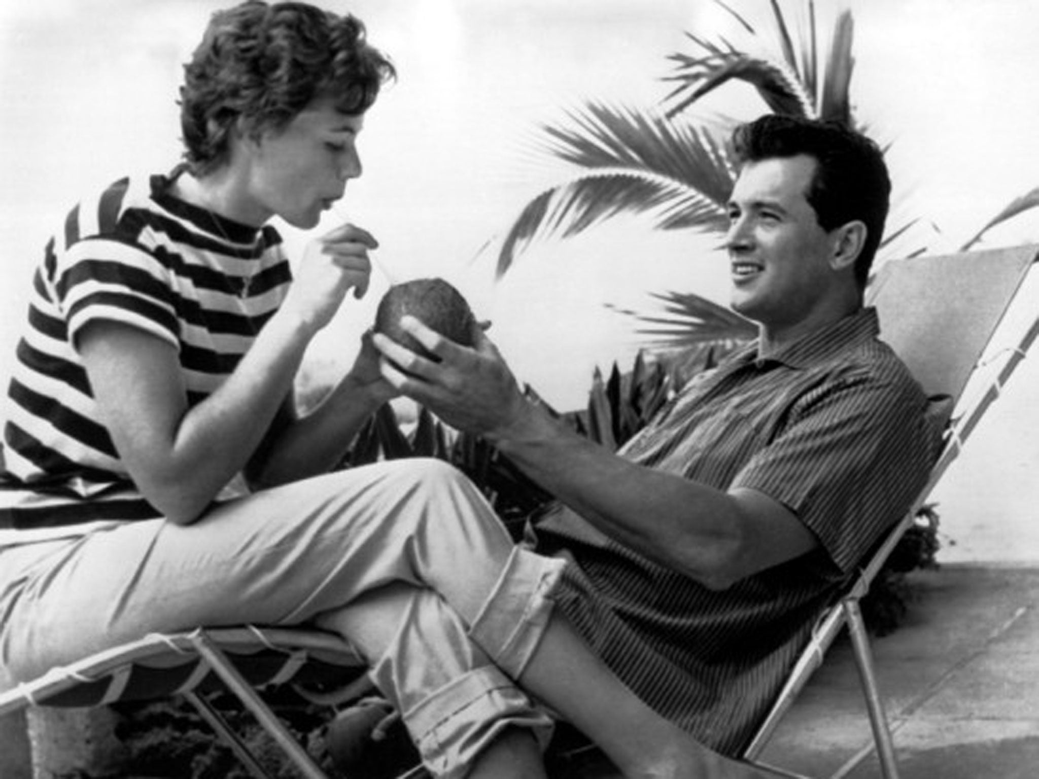 Phyllis Gates on honeymoon with Rock Hudson in 1955