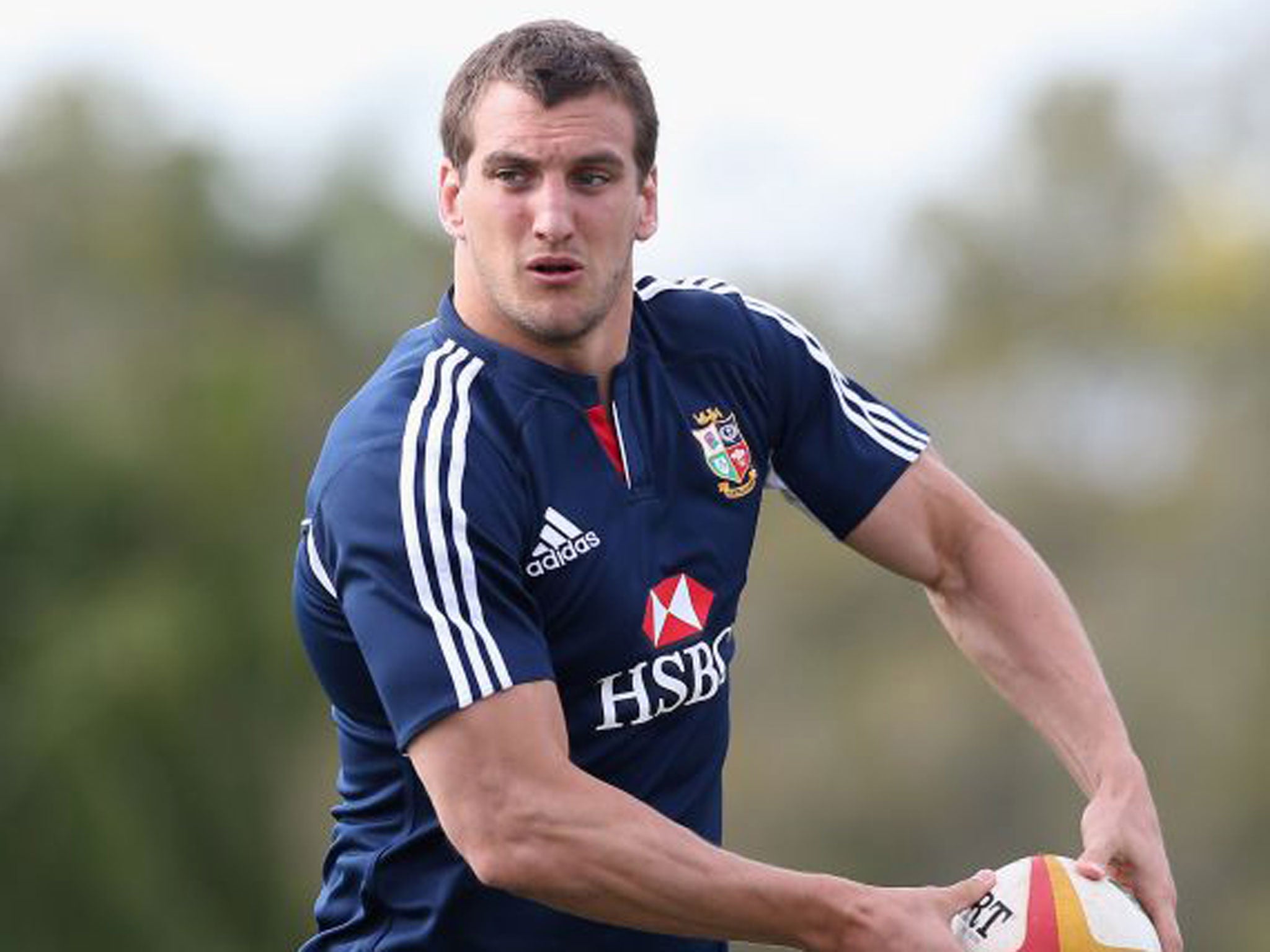 Lions captain Sam Warburton takes to the training field in readiness for battle