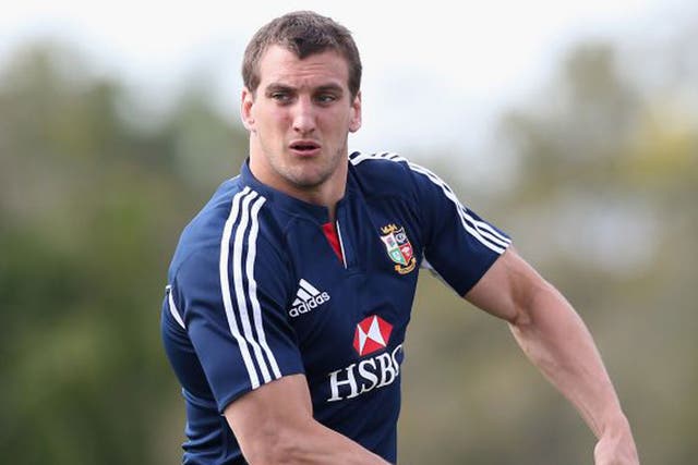 Lions captain Sam Warburton takes to the training field in readiness for battle 