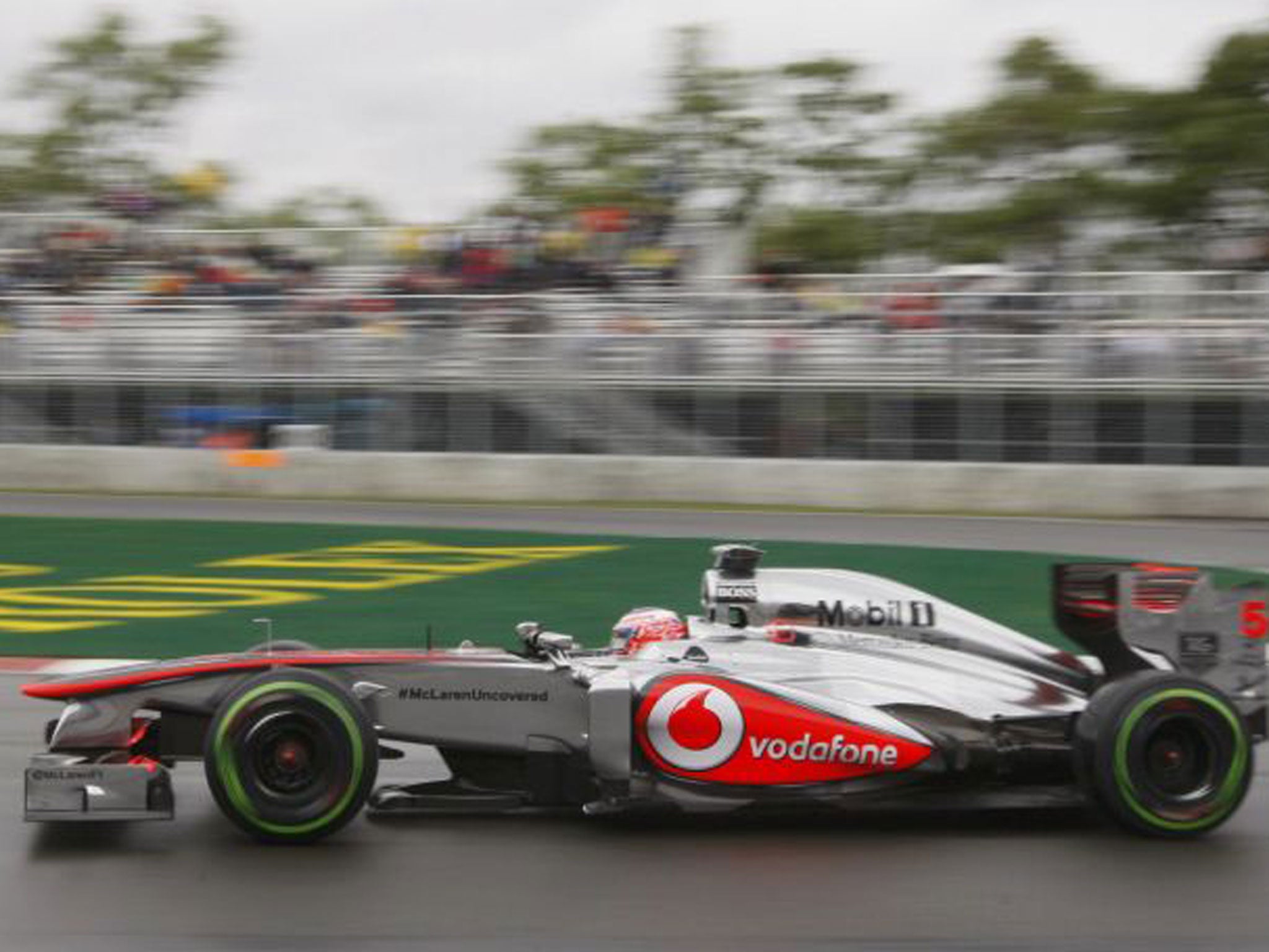 Jenson Button just trailed Paul di Resta, below, in yesterday’s practice