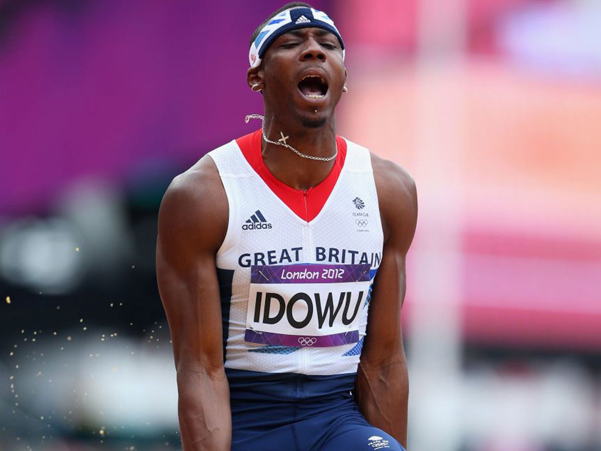 Phillips Idowu shows his frustration at the Olympics last year