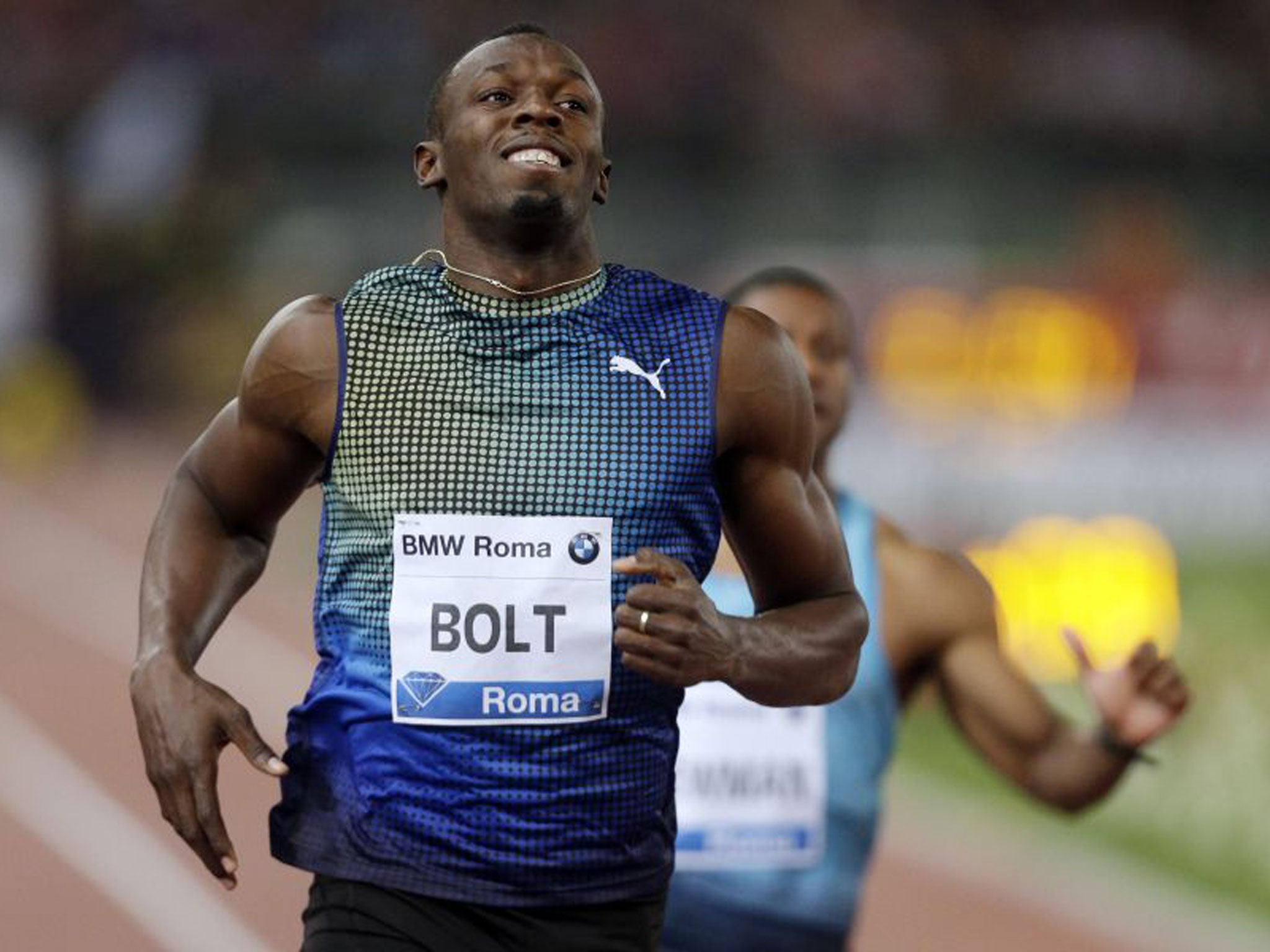 Usain Bolt finishes second in Rome, behind Justin Gatlin