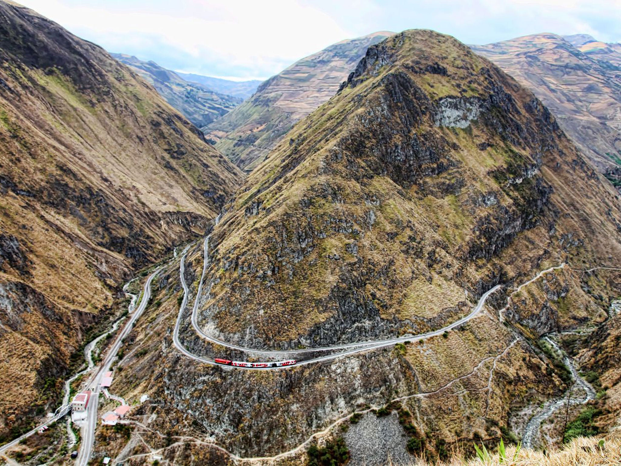 A train follows the route of the Devil’s Nose