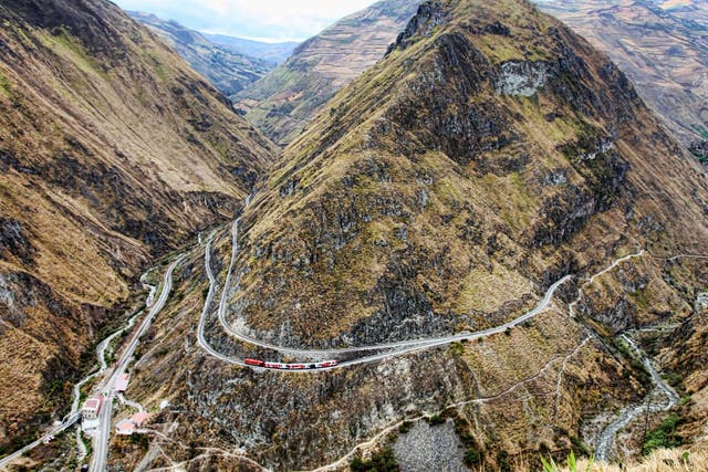 A train follows the route of the Devil’s Nose