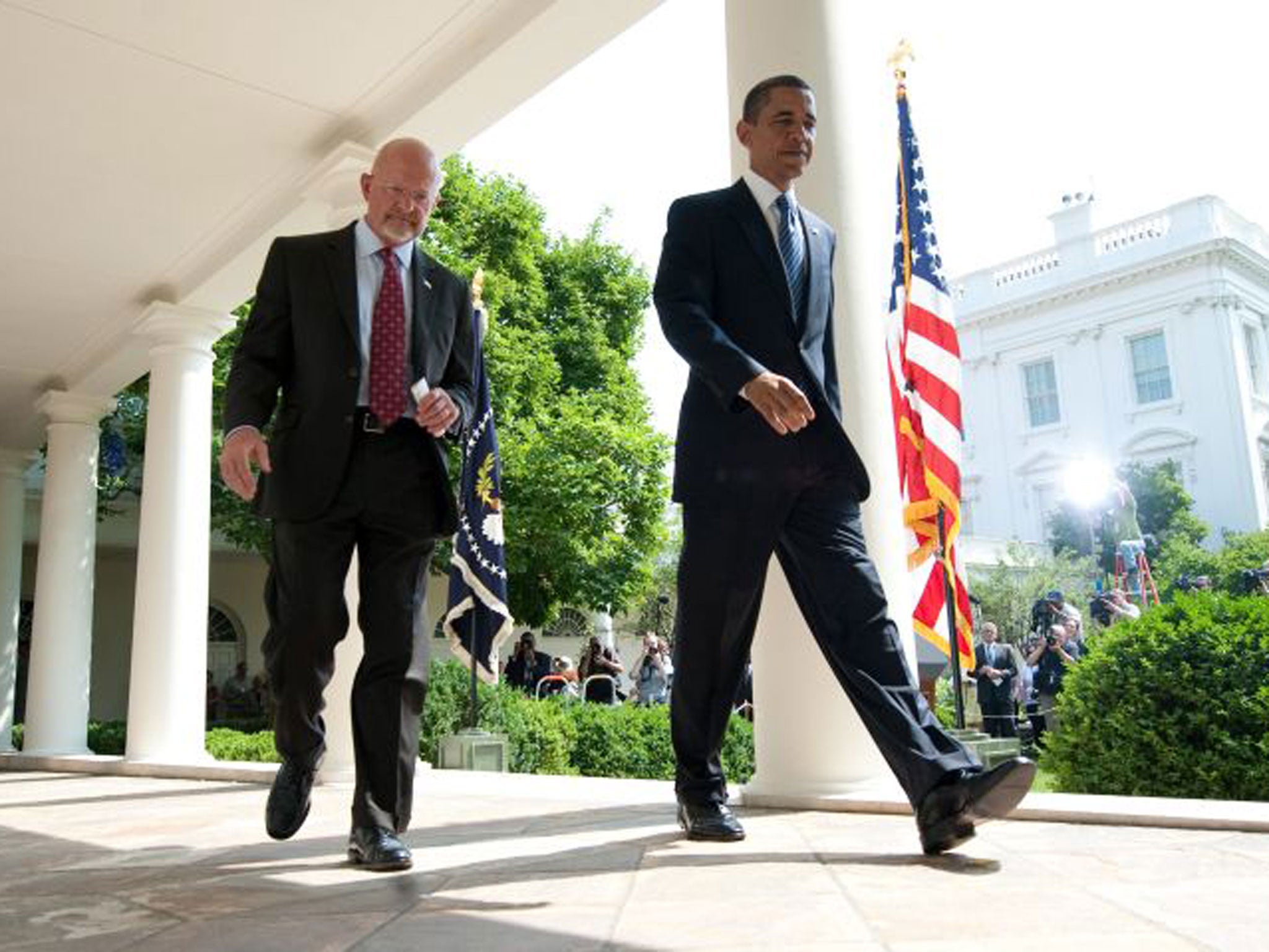 Barack Obama with head of US intelligence James Clapper