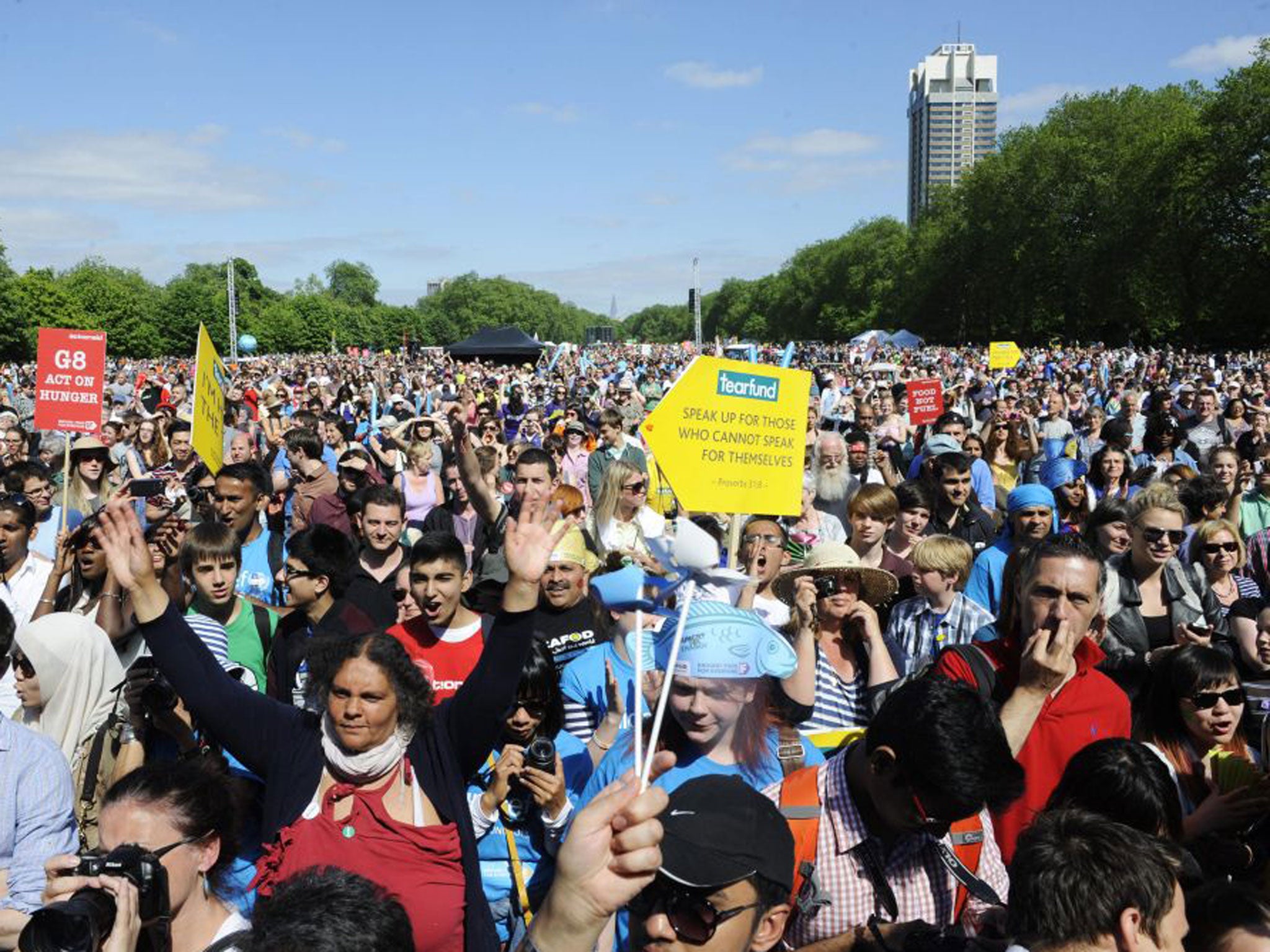 IF supporters in Hyde Park yesterday