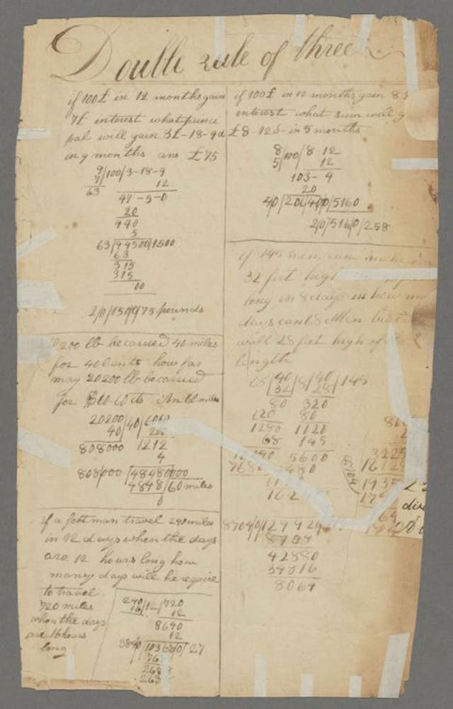 They've finally found Abraham Lincoln's maths homework
