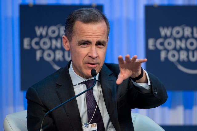 Mark J. Carney, Governor of the Bank of Canada, attends a session of the World Economic Forum Annual Meeting (WEF) on January 26, 2013 at the Swiss resort of Davos.