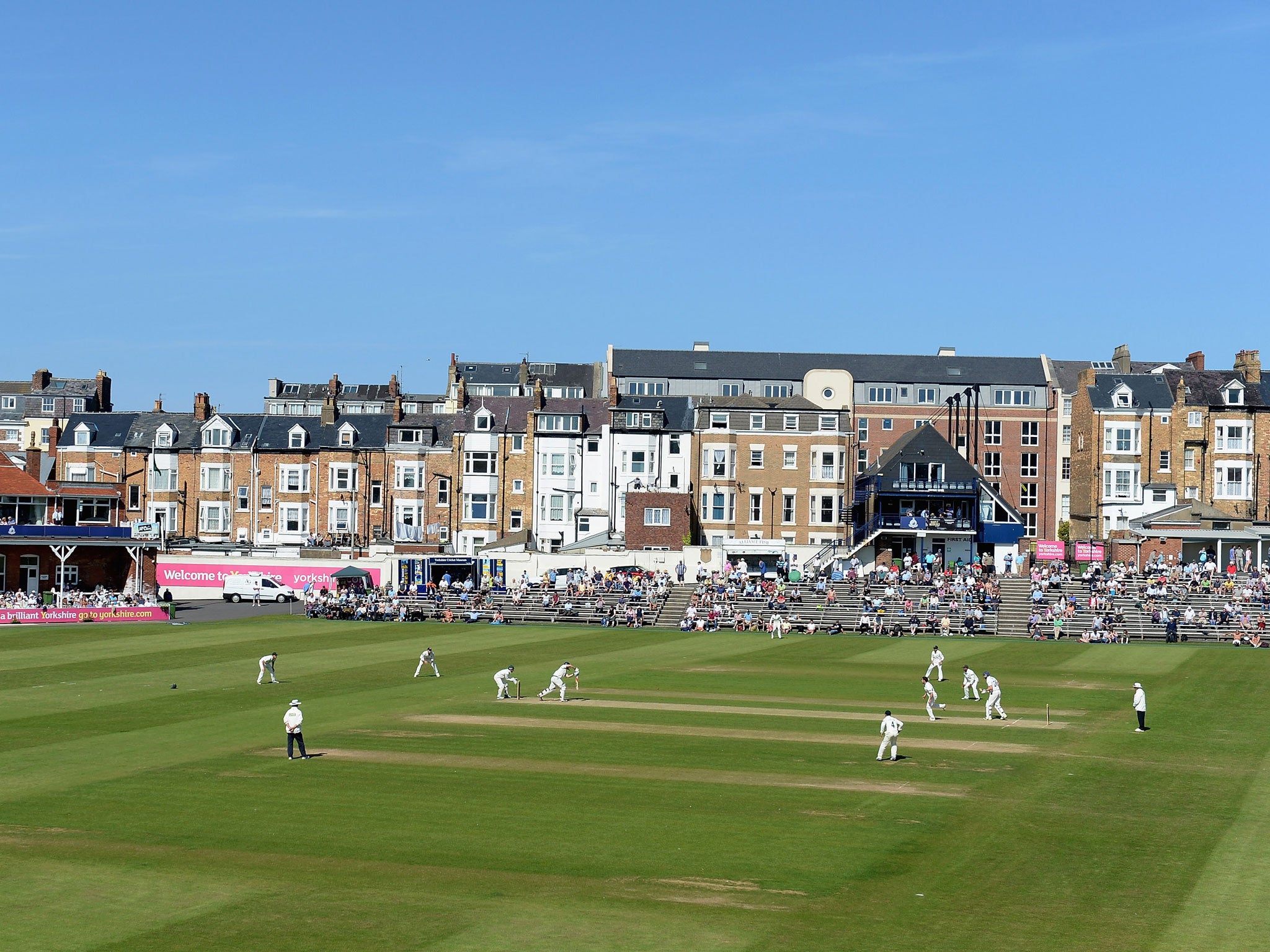 General view of play during day three of the LV County Championship division one match between Yorkshire and Nottinghamshire at North Marine Road