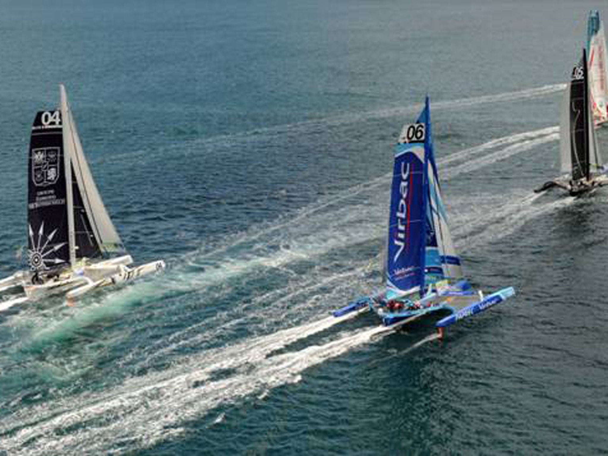 The multihulls made a fast exit from Valencia on the first leg of the Route des Princes from Valencia to Lisbon.