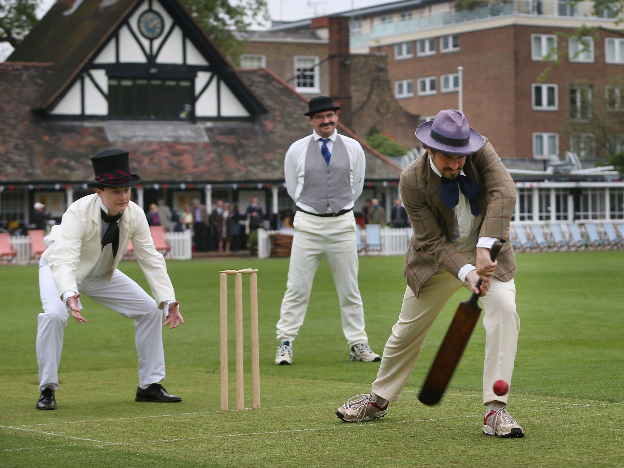 The Authors XI take on a Wisden XI at Vincent Square in London