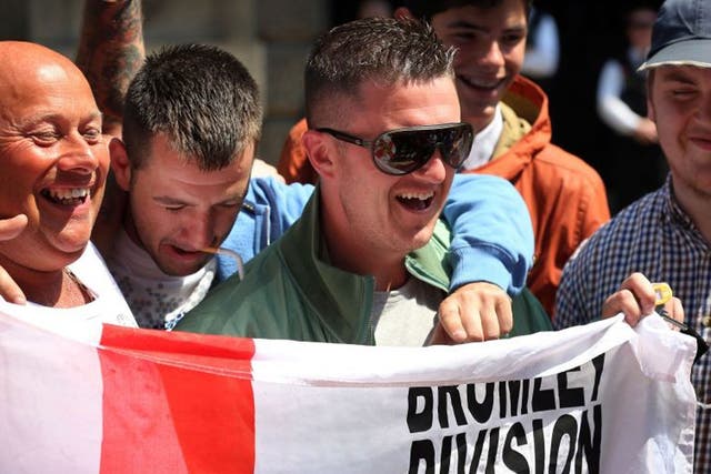 EDL leader Tommy Robinson, who today said he "utterly condemns" attacks on Muslims