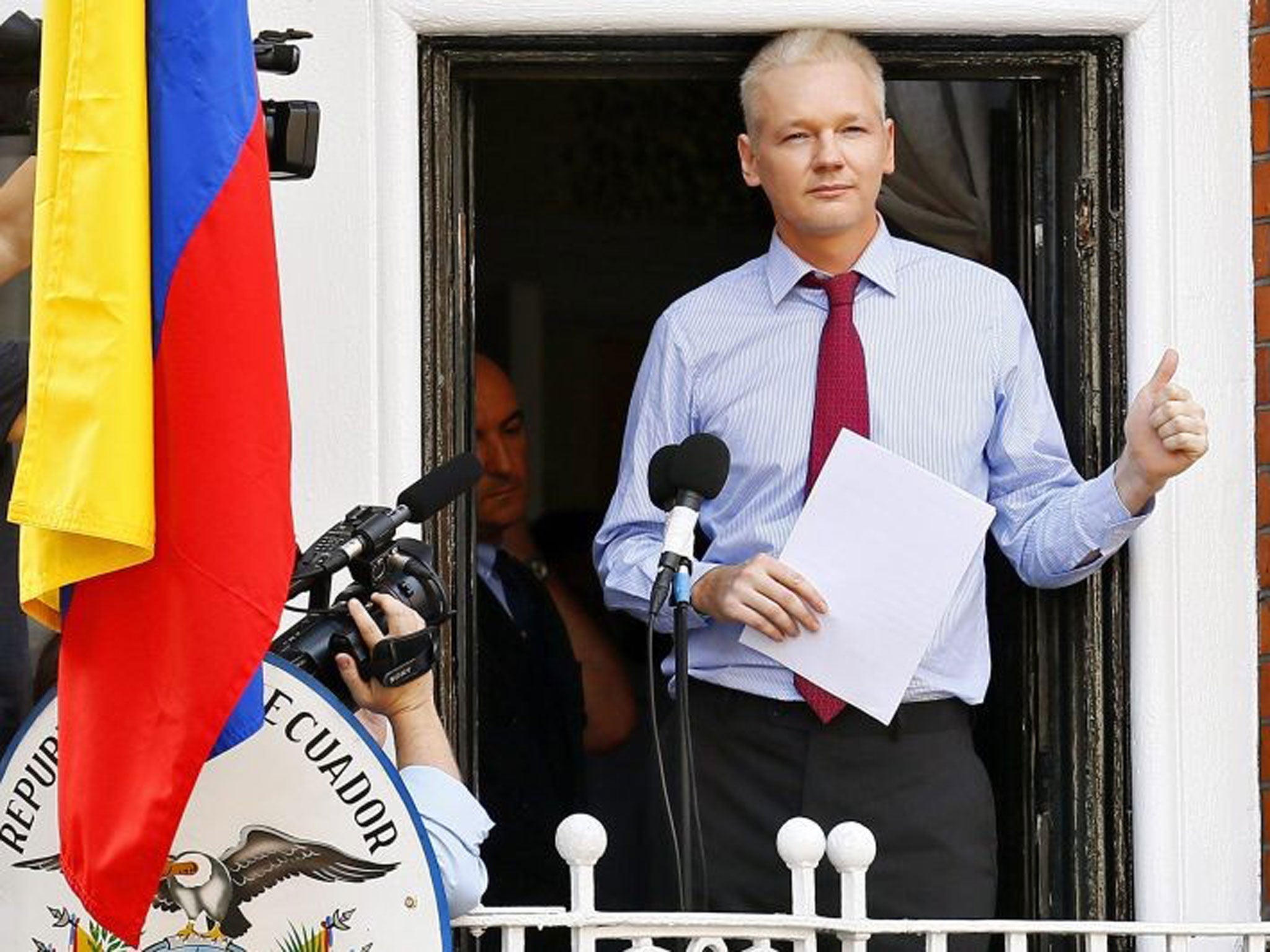 Assange has been holed up in Ecuador's west London embassy for almost a year