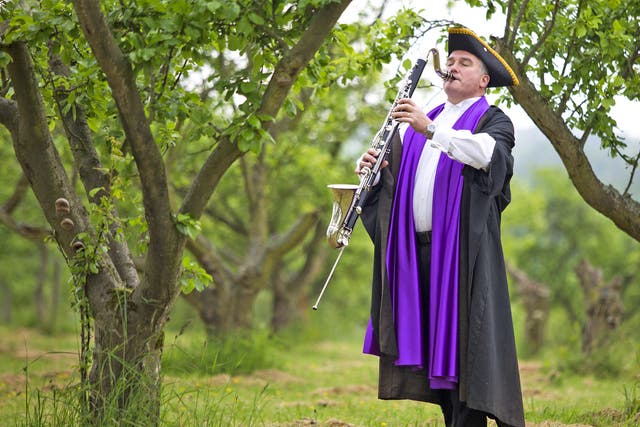 'Plum Charmer' Paul Johnson encourages growth in the Lenches Heritage Orchard near Pershore