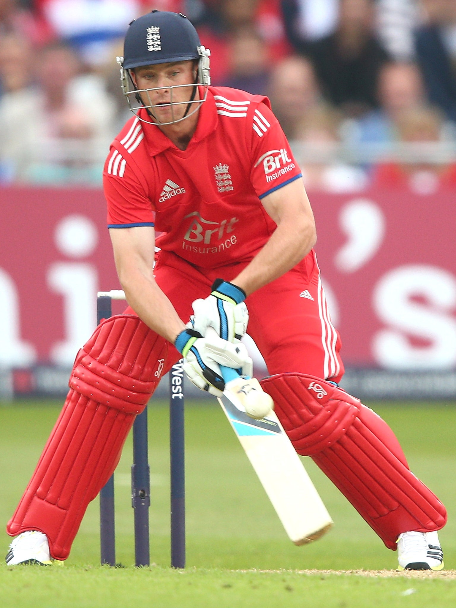 Jos Buttler goes into scoop mode against New Zealand