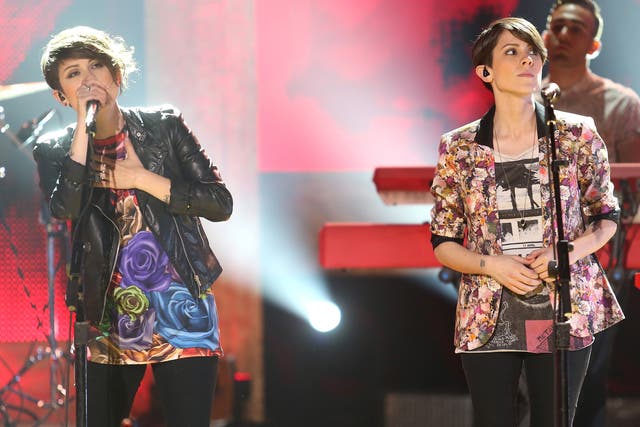 Singers Tegan and Sara Quin of Tegan & Sara
