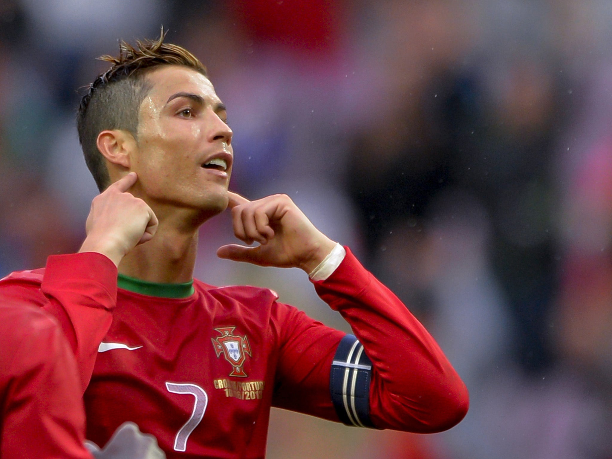 Cristiano Ronaldo in action for Portugal