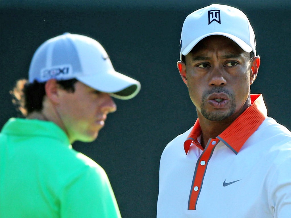 Rory McIlroy and Tiger Woods practiced together as they made their final preparations for the US Open