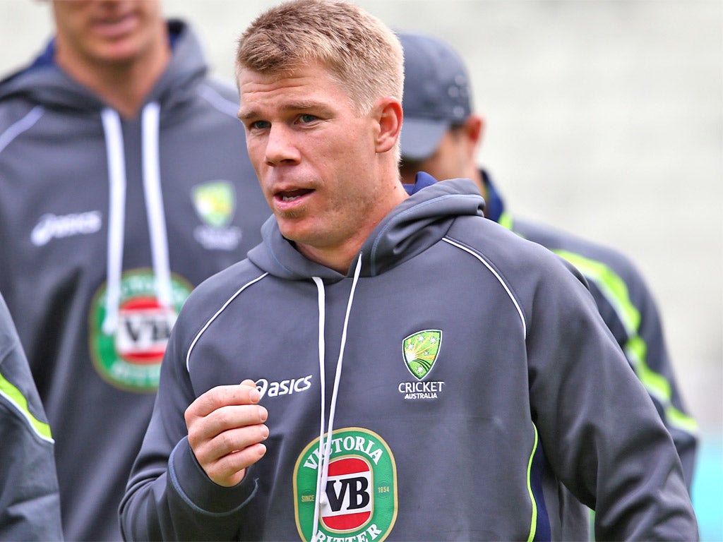 David Warner was fined only three weeks ago for a breach of the code of behaviour following a series of tweets against a journalist