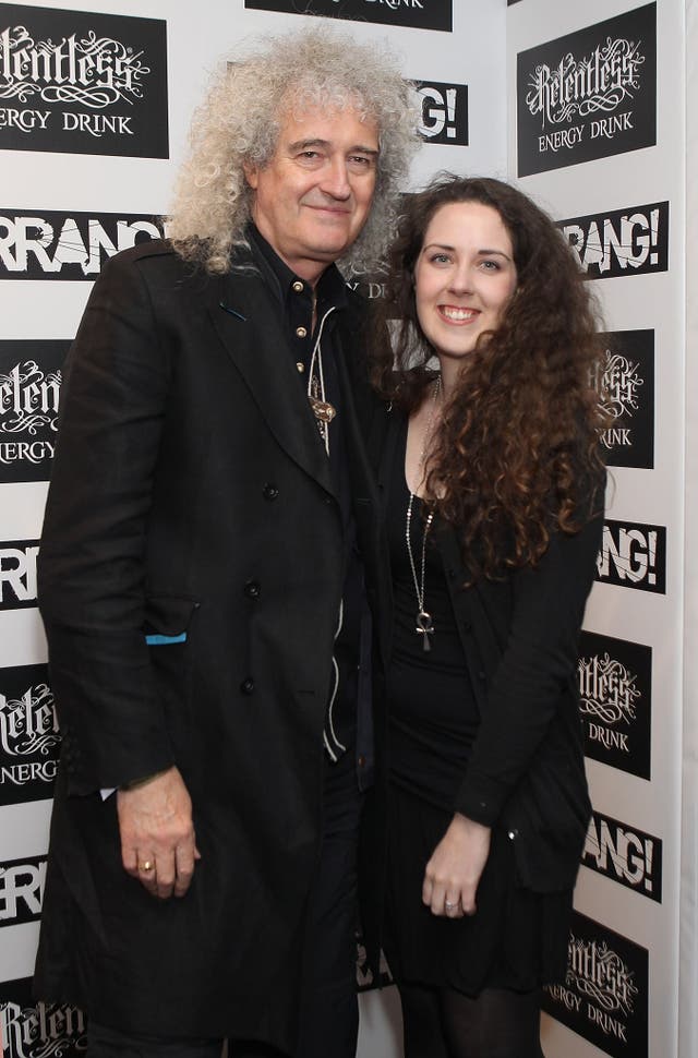 Brian May and Emily May attend The Kerrang! Awards at the Troxy on June 13, 2013 in London, England.