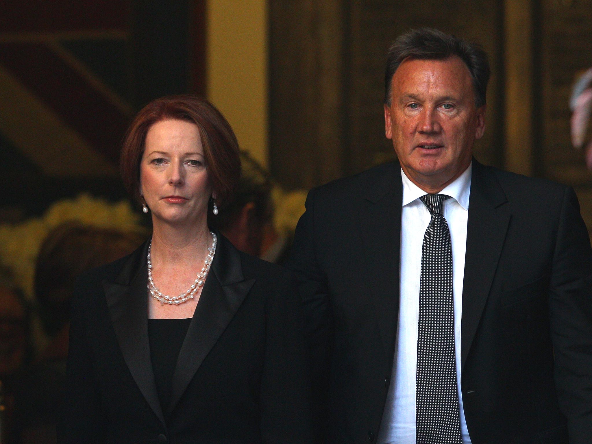 Australian Prime Minister Julia Gillard with her partner Tim Mathieson