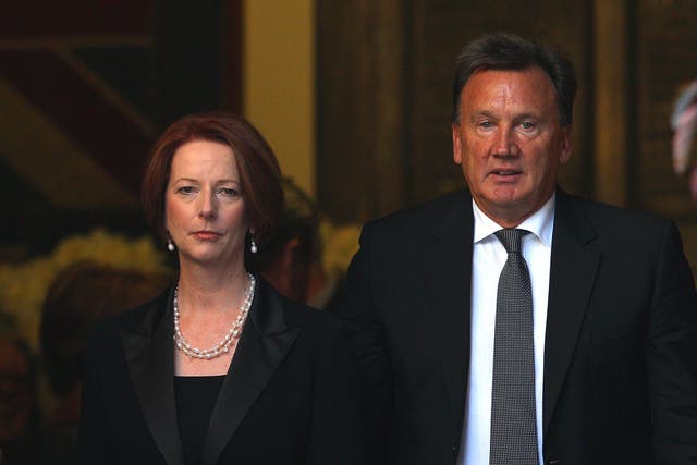Australian Prime Minister Julia Gillard with her partner Tim Mathieson