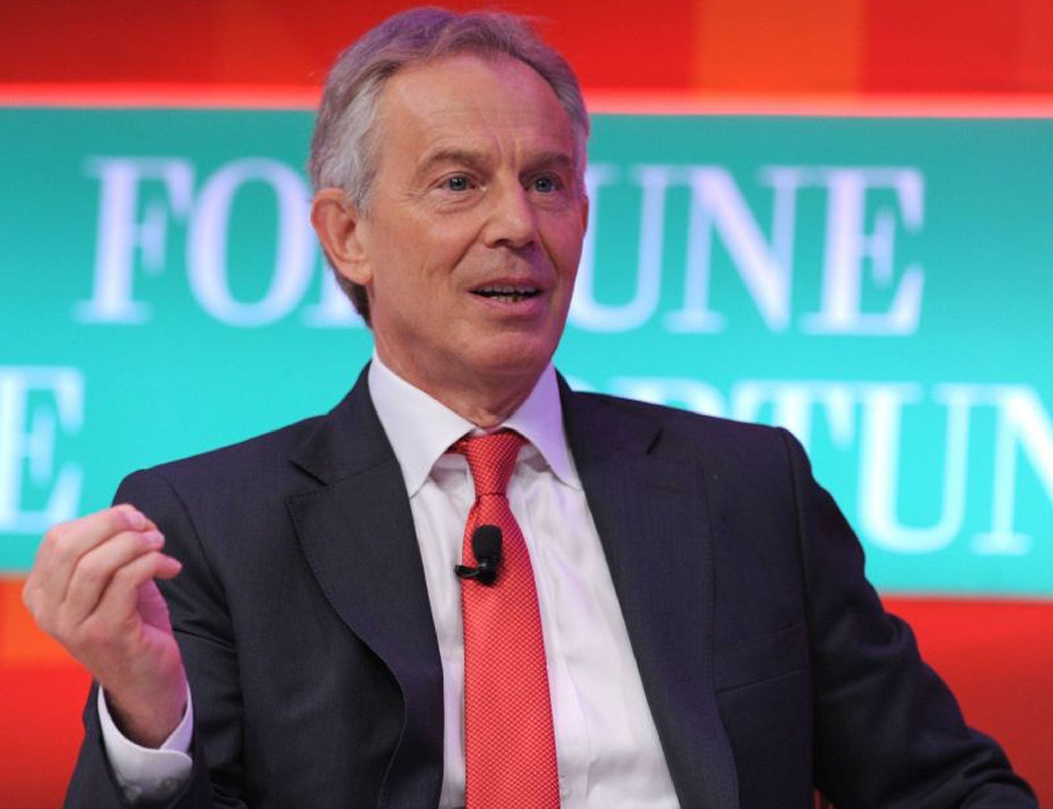 Tony Blair has said the Government should consider imposing a no-fly zone over Syria