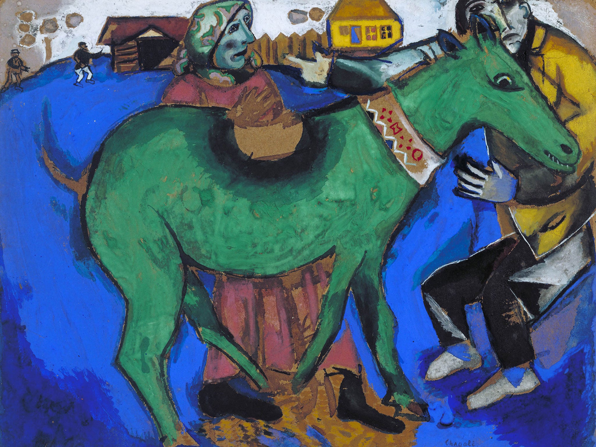 Primitive palette: The Green Donkey by Chagall, pictured in 1977