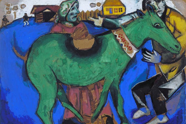 Primitive palette: The Green Donkey by Chagall, pictured in 1977