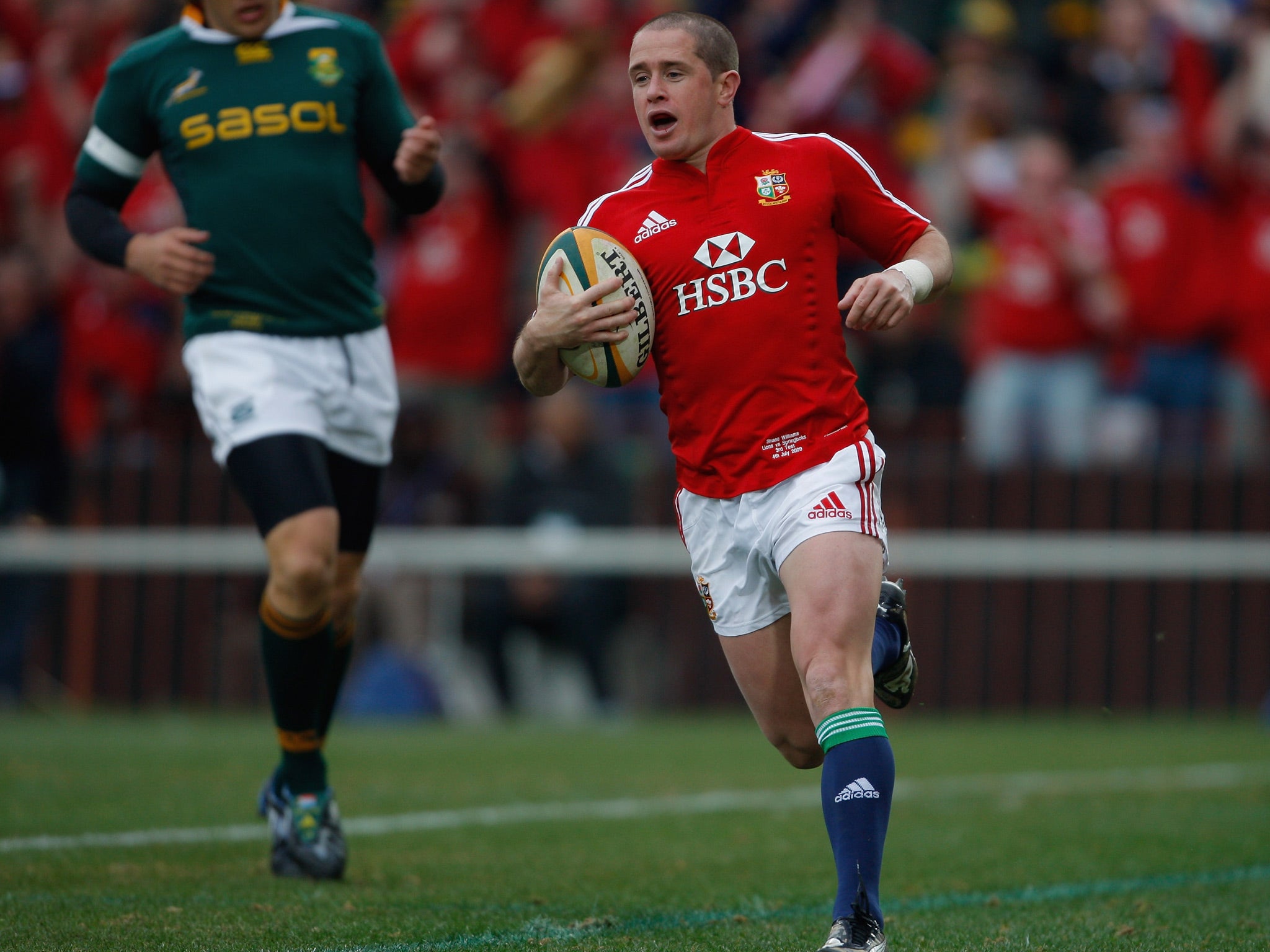 Shane Williams playing for the British and Irish Lions on the 2009 tour of South Africa