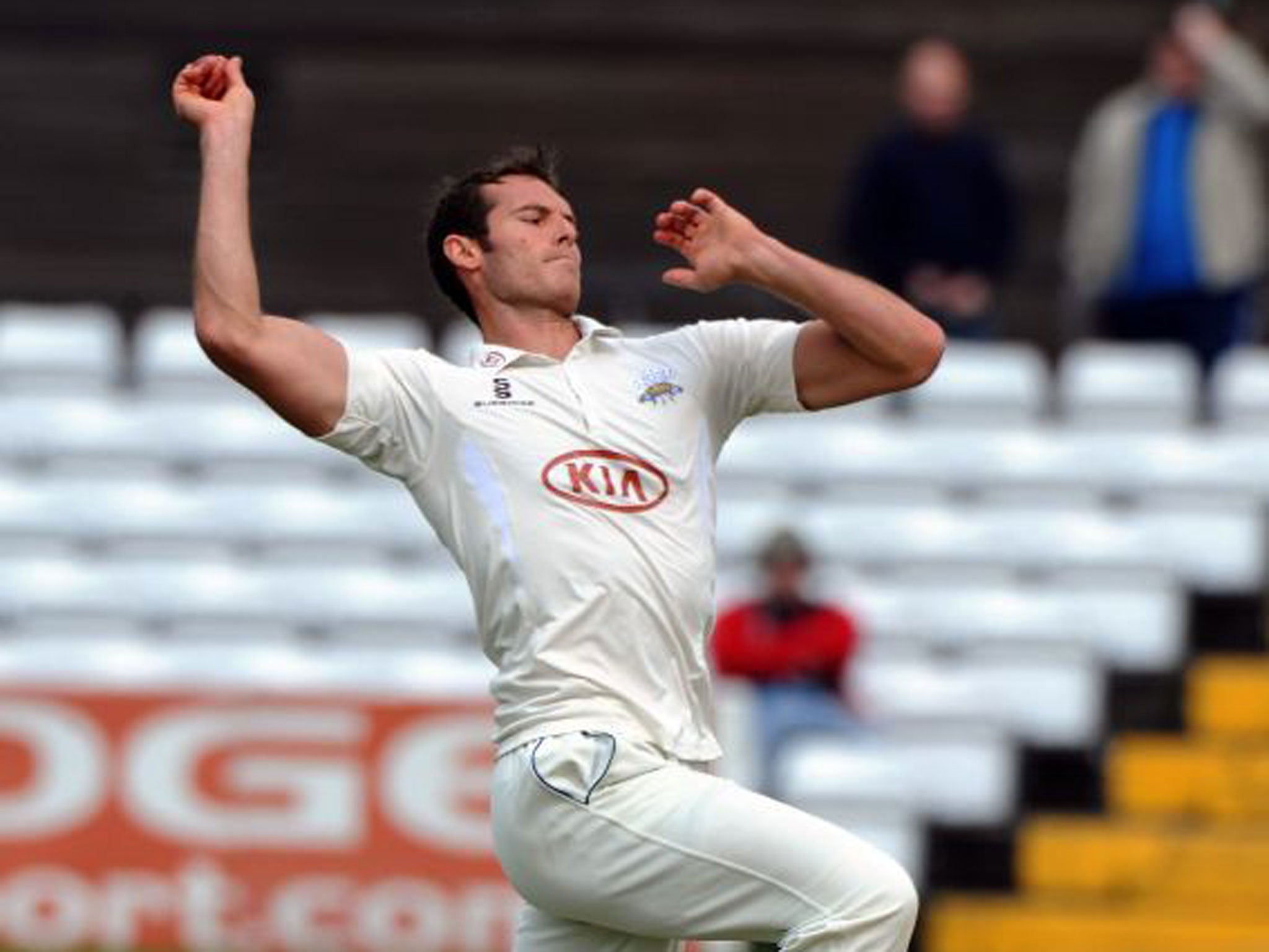 Chris Tremlett is back with Surrey, and bowls Michael Clarke in Perth in 2010