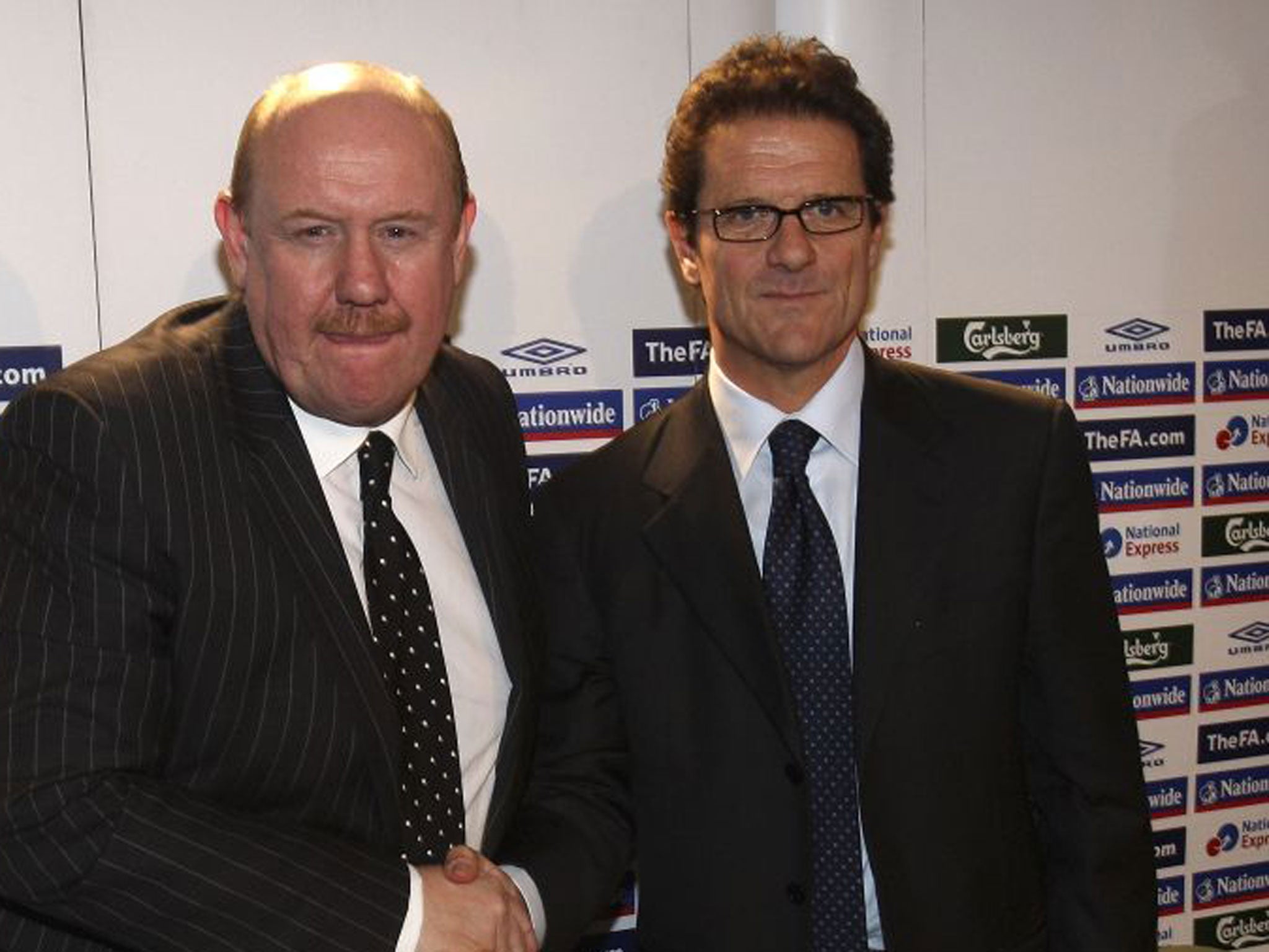 Brian Barwick with Fabio Capello during his time at the FA